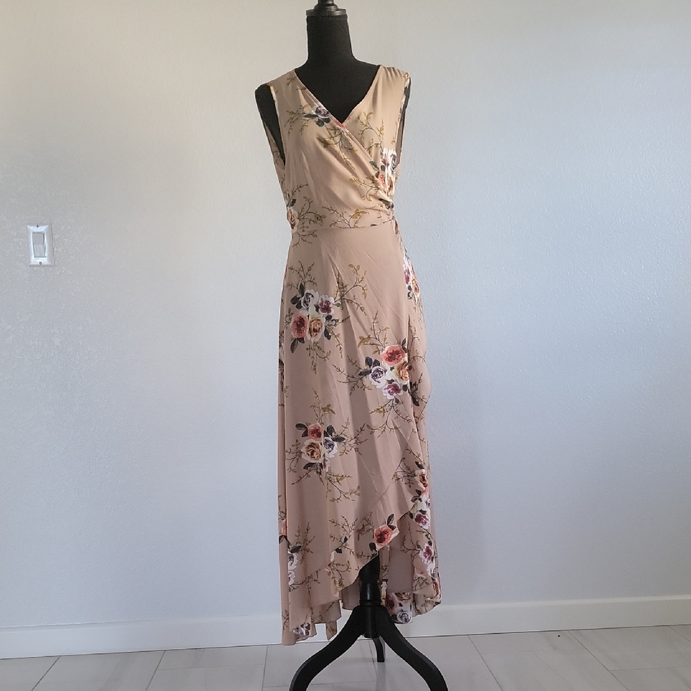 Floral Wrap Dress in Cream
